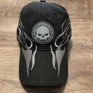 Harley Davidson Flaming Skull Baseball Cap
